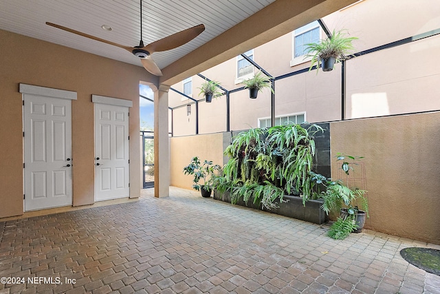 view of patio / terrace with ceiling fan