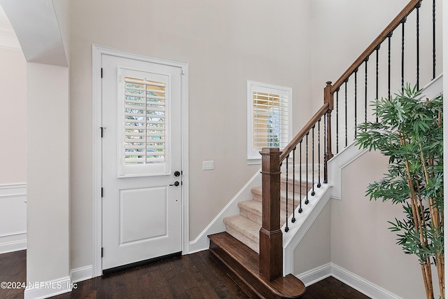 entryway featuring dark hardwood / wood-style floors