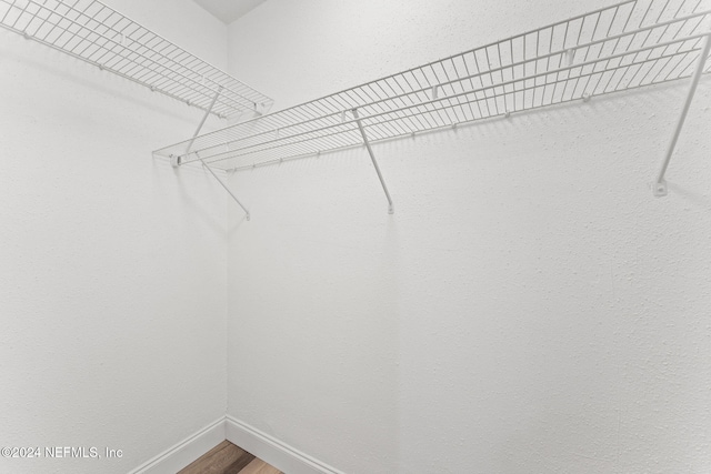 spacious closet featuring hardwood / wood-style flooring