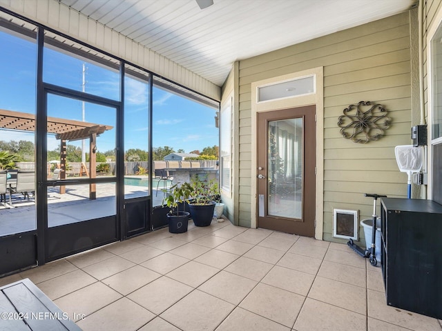 view of unfurnished sunroom