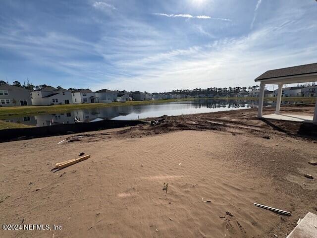 water view with a gazebo