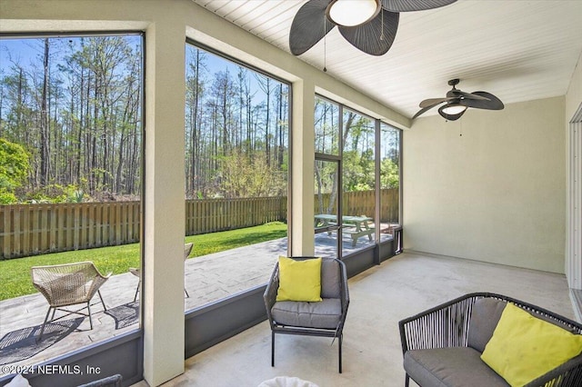 view of sunroom