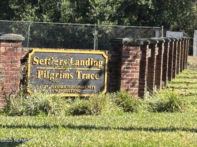 view of community sign