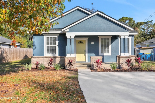 view of front of property with a porch