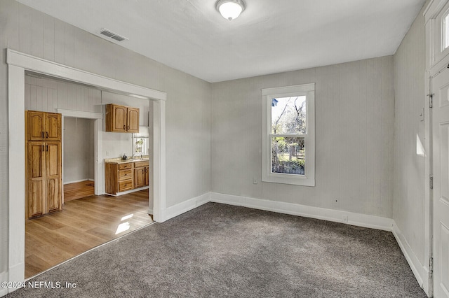 interior space with light hardwood / wood-style floors