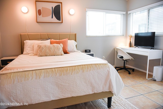 bedroom featuring tile patterned floors