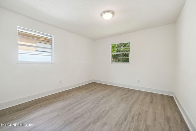 empty room featuring light wood-type flooring