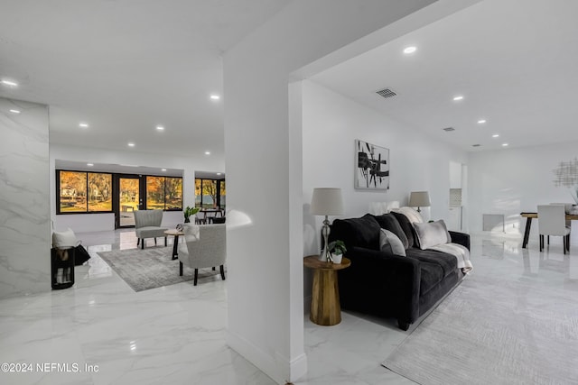 living room with french doors