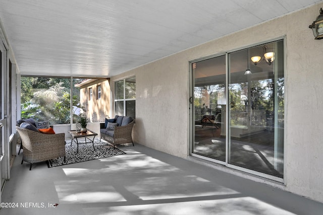 view of unfurnished sunroom