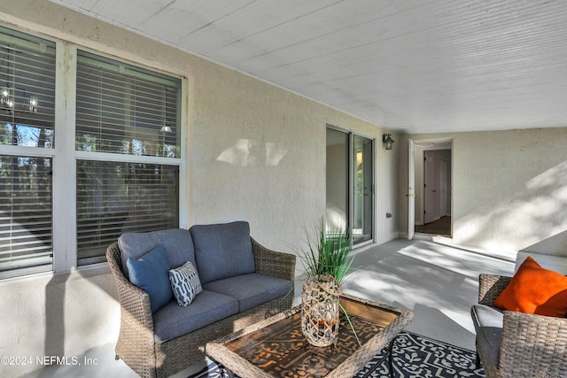 view of patio featuring an outdoor hangout area