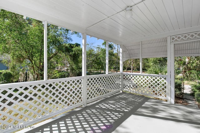 view of unfurnished sunroom