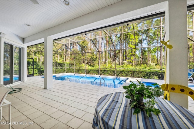 view of pool featuring a patio area