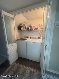 laundry room featuring separate washer and dryer