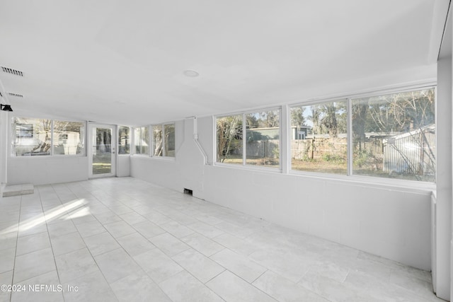 view of unfurnished sunroom