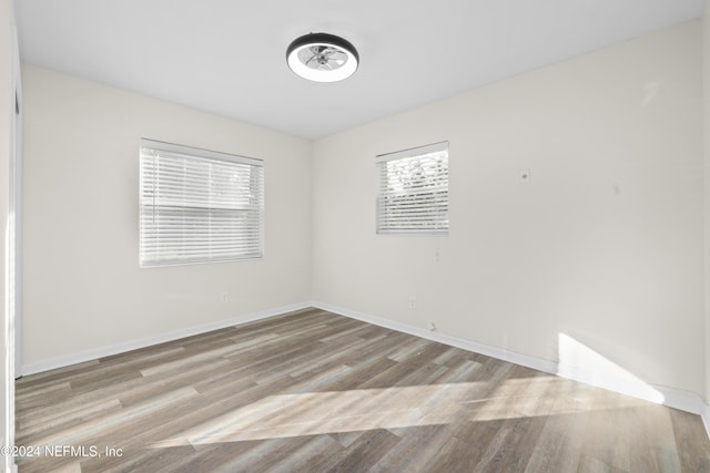 empty room featuring light wood-type flooring