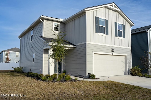 view of front property with a garage