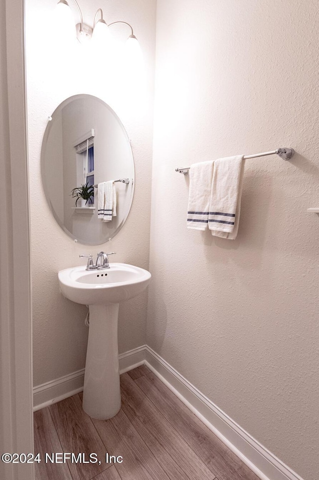 bathroom featuring hardwood / wood-style floors