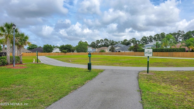 surrounding community featuring a yard