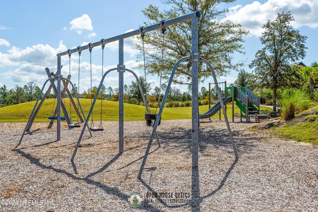 view of play area with a lawn