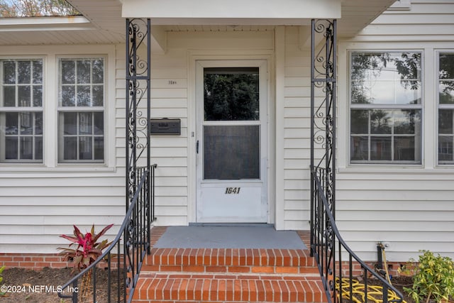 view of doorway to property