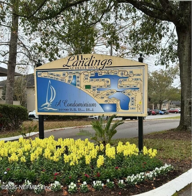 view of community sign