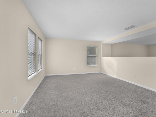 carpeted spare room featuring a wealth of natural light