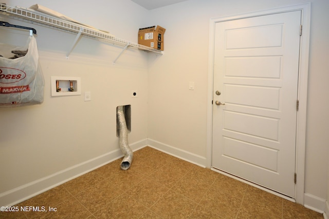 washroom featuring washer hookup and hookup for an electric dryer