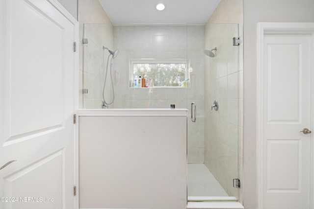 bathroom featuring walk in shower