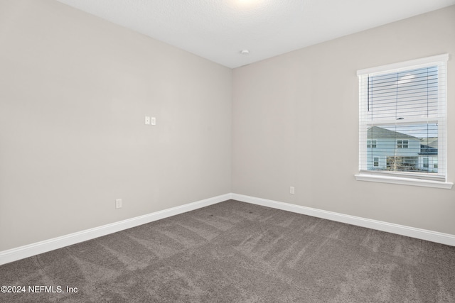 empty room featuring carpet and a textured ceiling