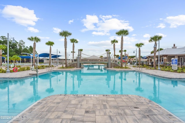 view of pool featuring a patio