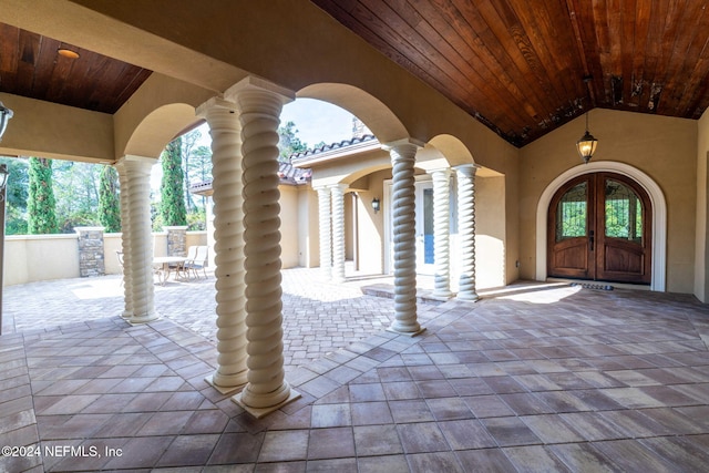 view of patio / terrace featuring french doors