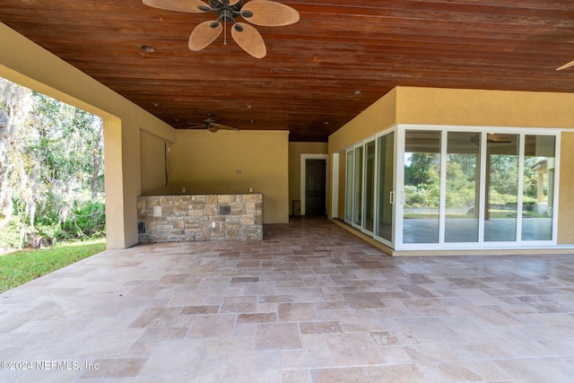 view of patio / terrace with ceiling fan