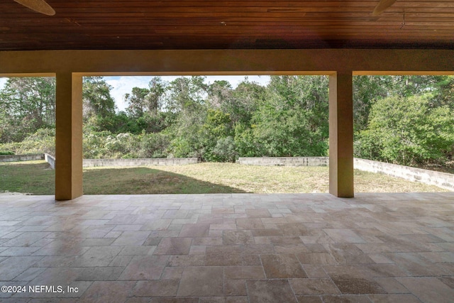 view of patio / terrace featuring ceiling fan