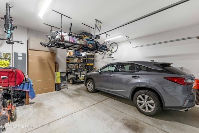 garage with electric panel