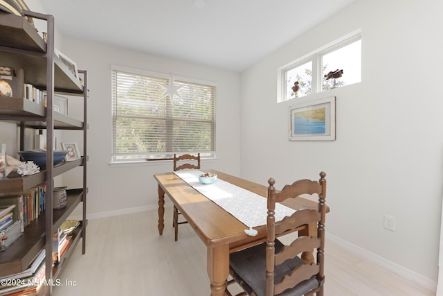 dining room with plenty of natural light