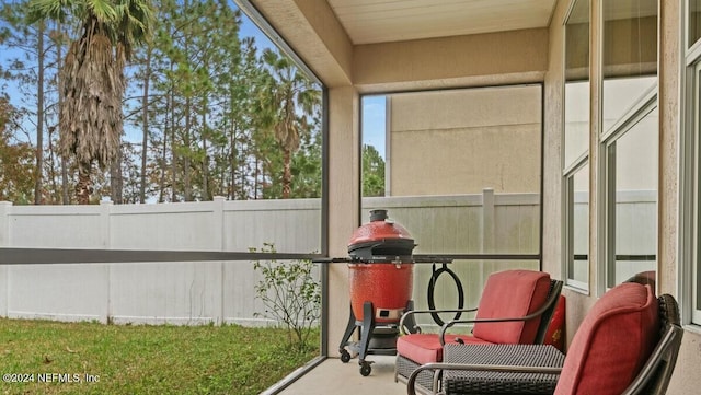 view of unfurnished sunroom