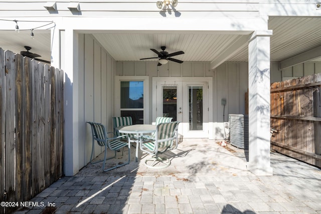 view of patio / terrace with ceiling fan