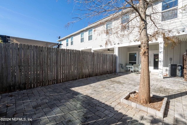 view of patio featuring central AC