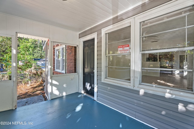 view of patio featuring a porch