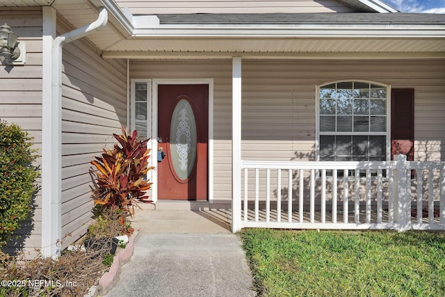 property entrance with a porch