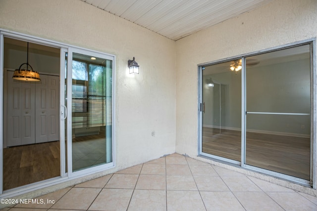 exterior space featuring wood ceiling