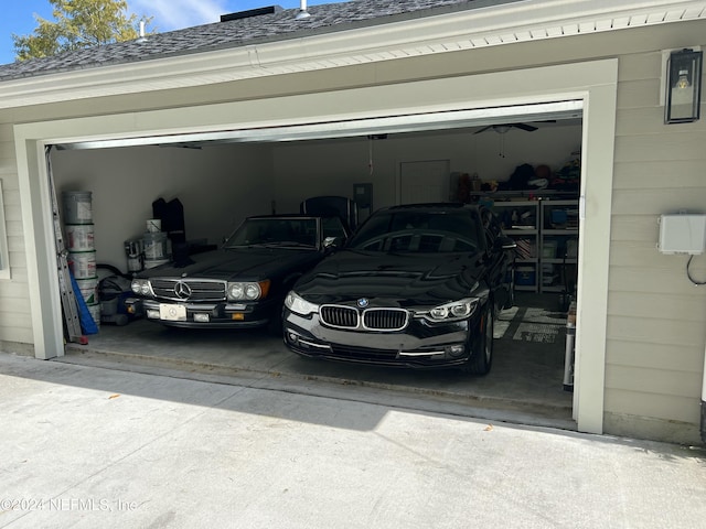 view of garage