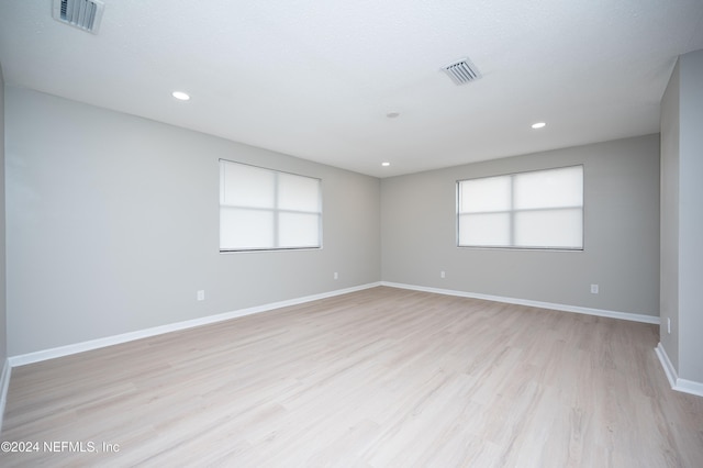 empty room featuring light wood-type flooring