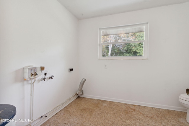 laundry room featuring hookup for a washing machine and carpet