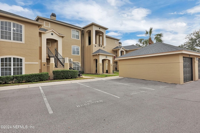 exterior space featuring a garage