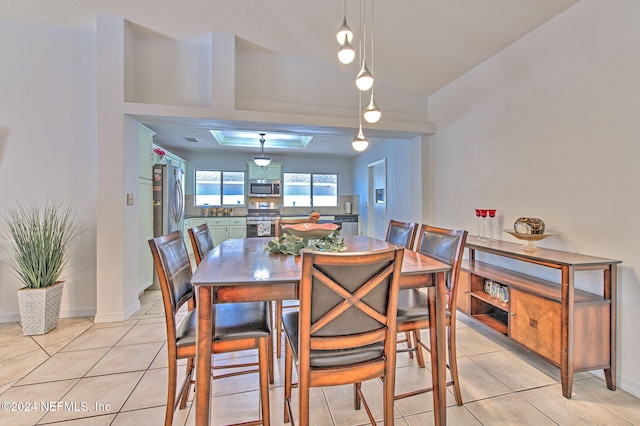 view of tiled dining room