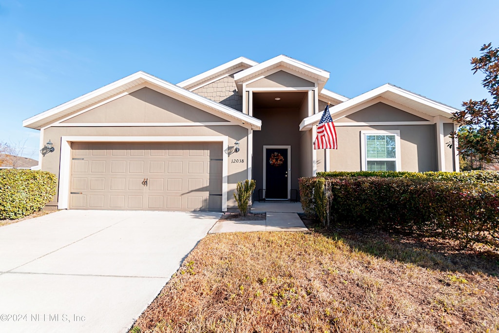 view of front of house with a garage