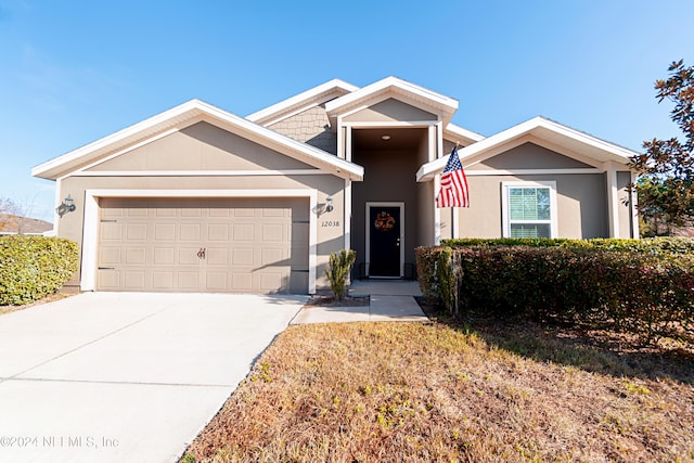 view of front of house with a garage