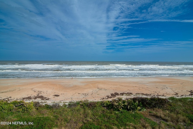 property view of water featuring a view of the beach