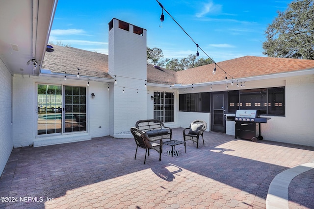 view of patio with area for grilling